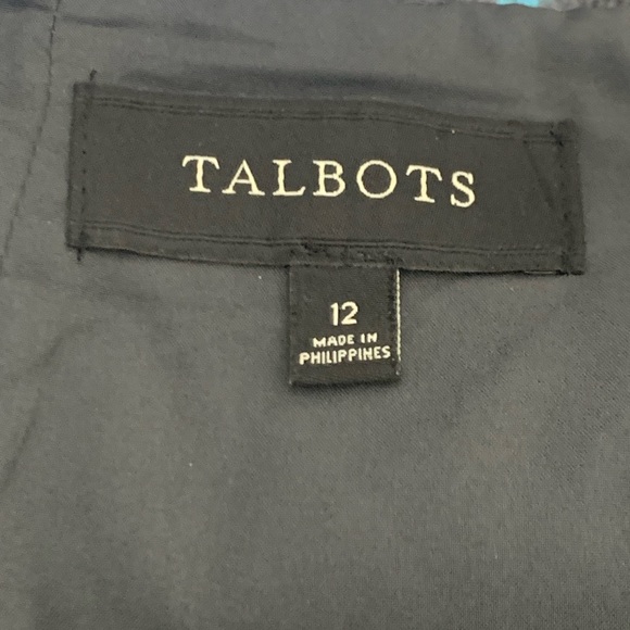 TALBOTS wool blend Plaid Check Houndstooth grey blue Pencil Skirt s 12 - Picture 6 of 8